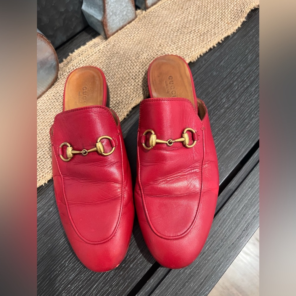 Red Gucci Princetown Mules